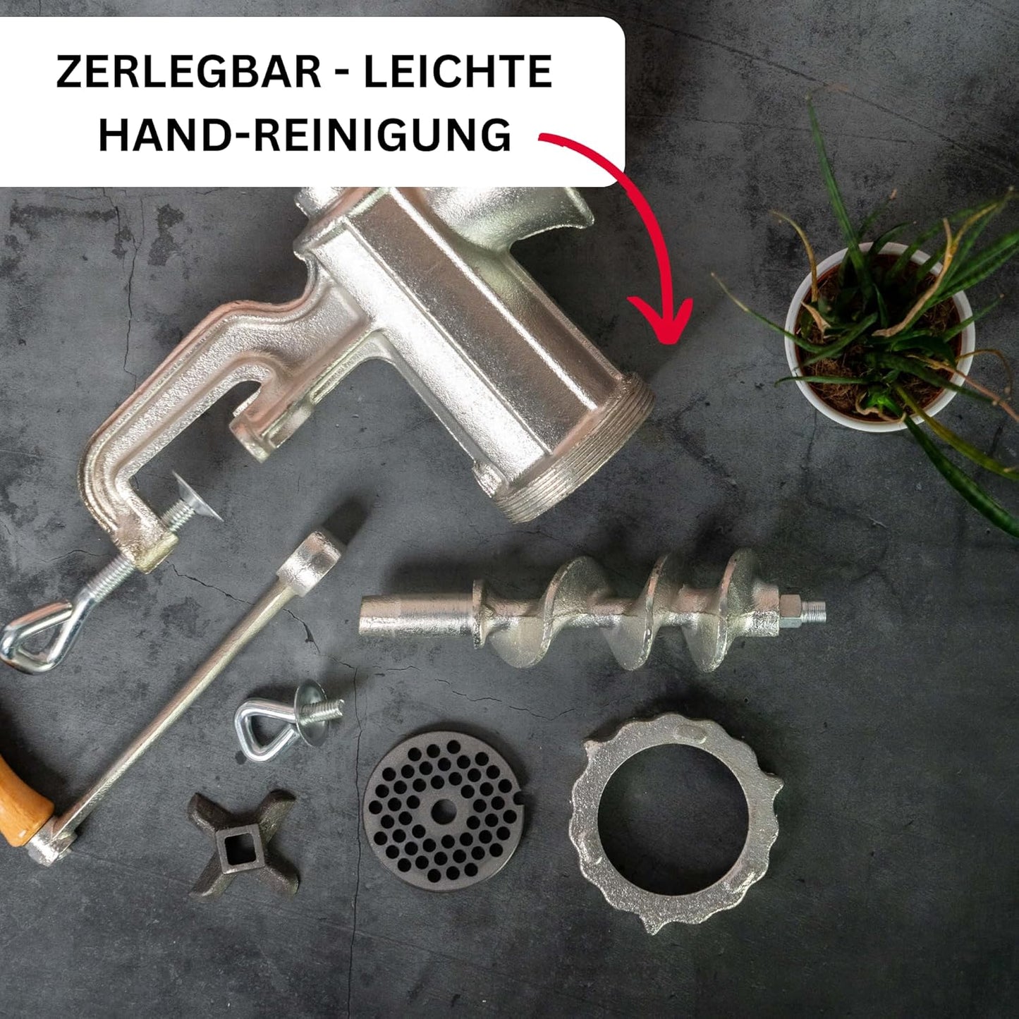 Fleischwolf-Set, Fleischwolf + Gebäckvorsatz Grösse 8