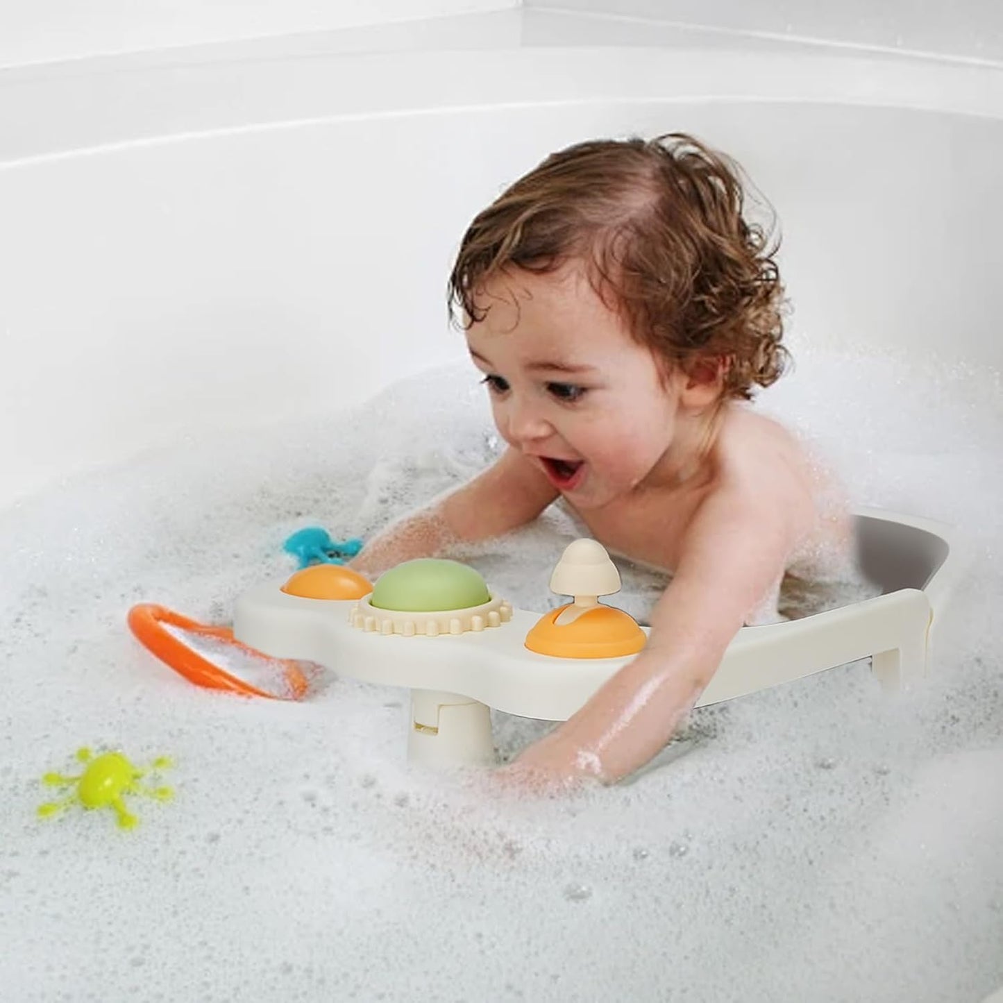 Baby-Badewannensitz mit Spielzeug, rutschfest