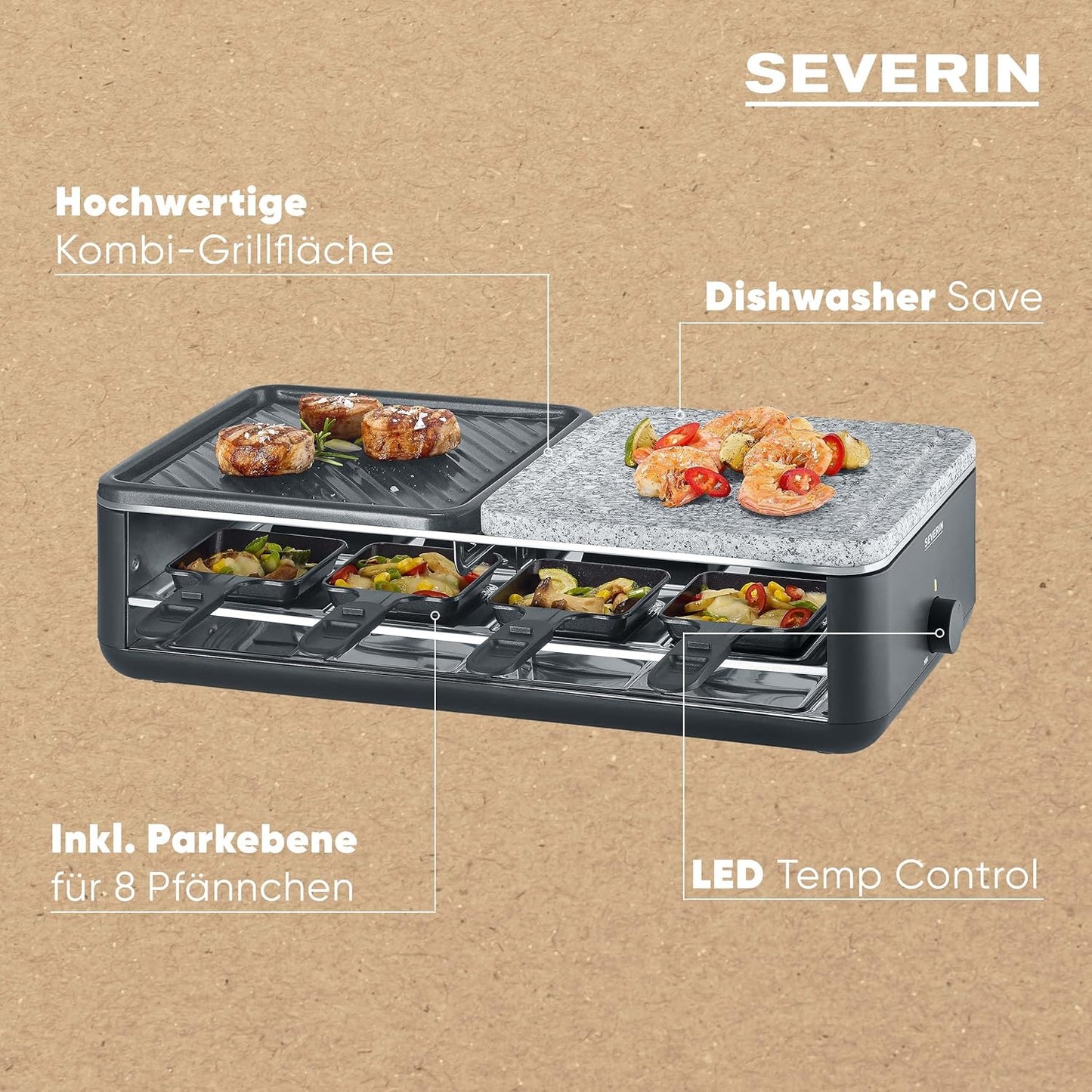 Raclette-Grill RG2366, NEU Black Line