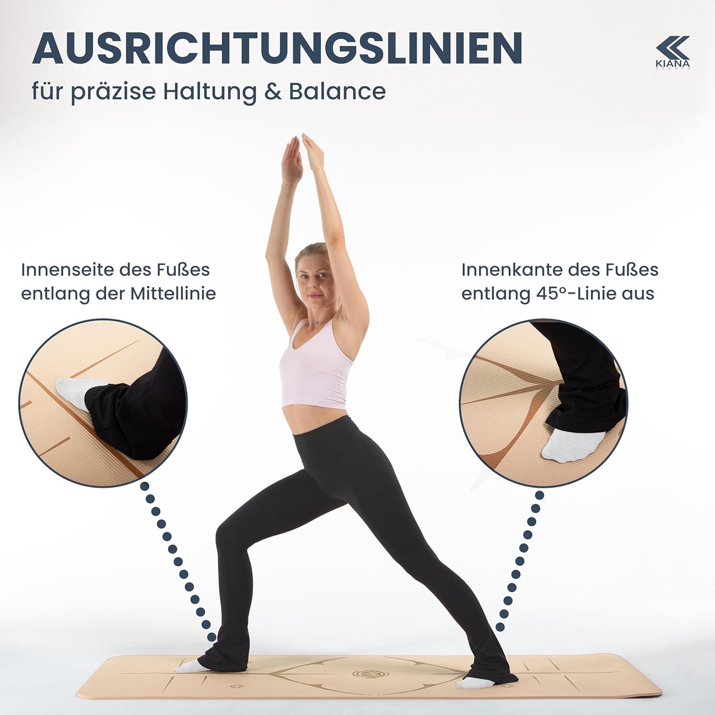 Gymnastikmatte mit Tragegurt, Dick (1,5 cm) Braun
