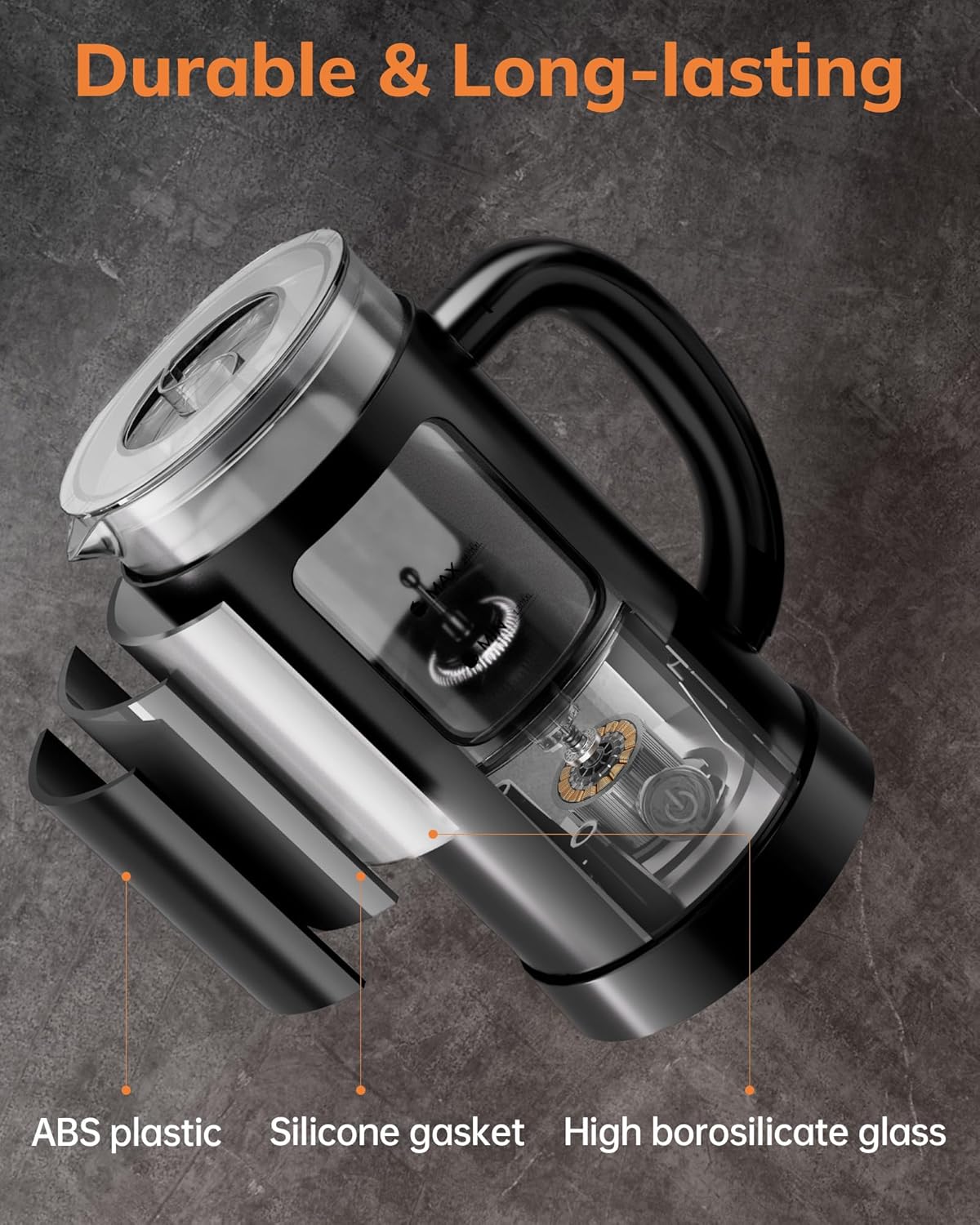4-in-1-Milchaufschäumer HS007, Lackschwarz