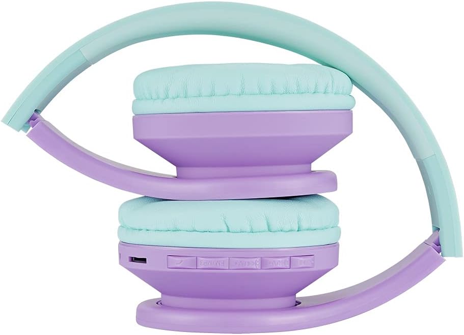 Bluetooth Kinderkopfhörer mit Lautstärkebegrenzung, Teal/Lila