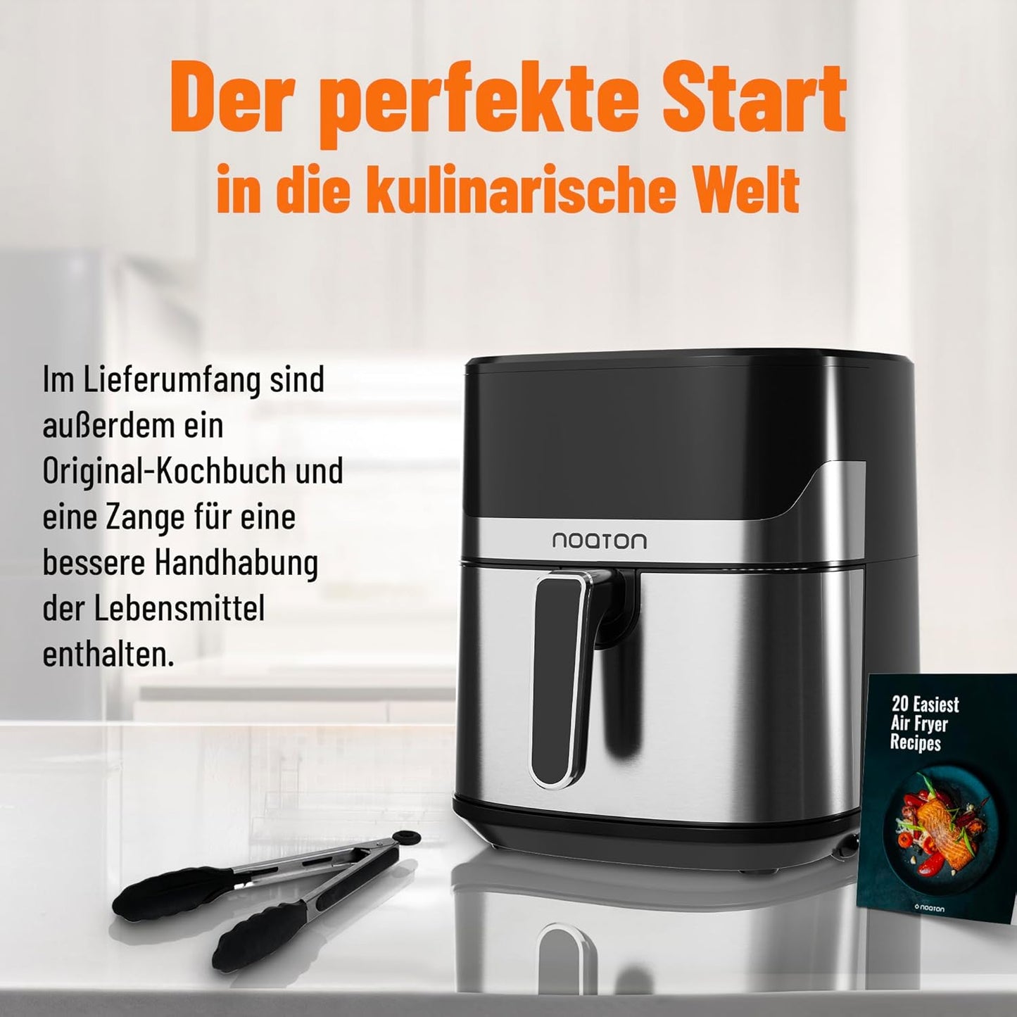 Heissluftfritteuse mit Touchscreen, 8 Programme, 6,2 L, 6,2 L