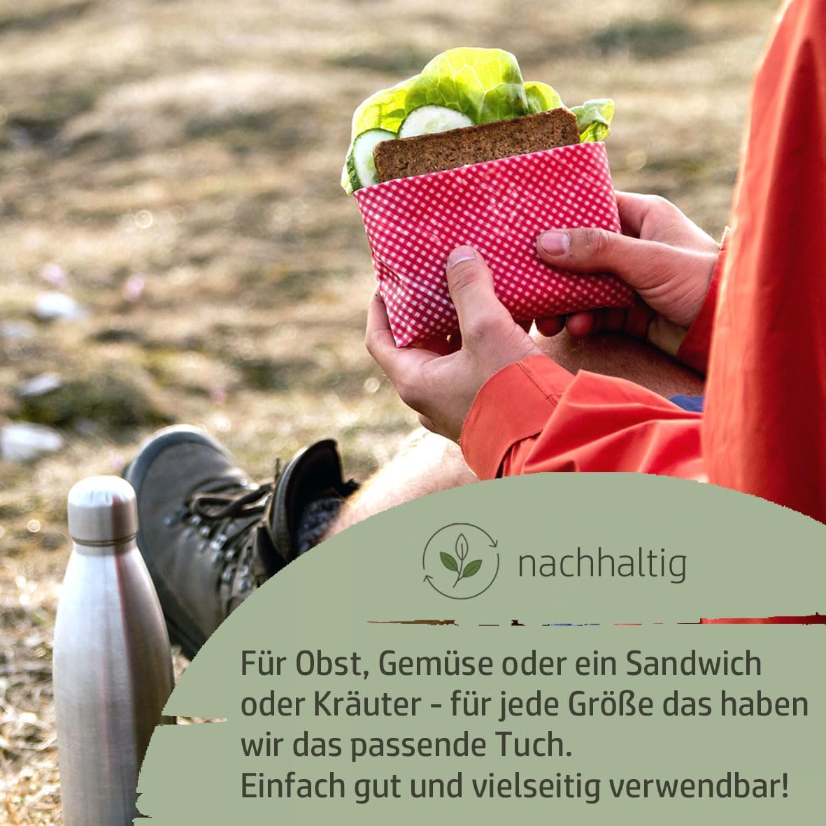 3er-Set Bienenwachstücher Frischefritz, Streifen