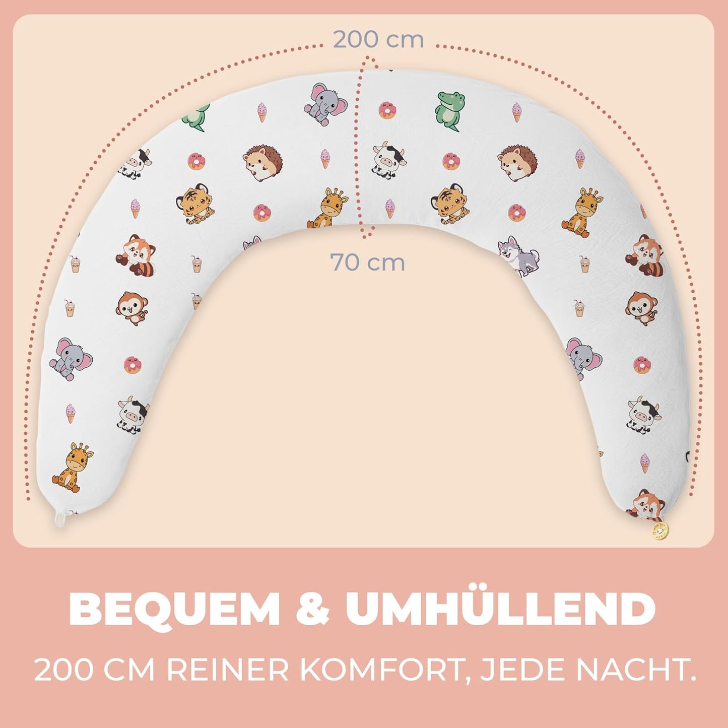 Ergonomisches Schwangerschafts- und Stillkissen XXL, Stillkissen XXL Dschungel