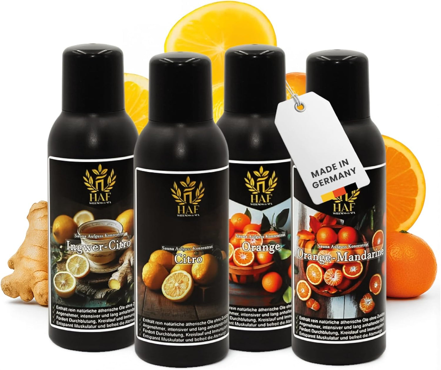 4er-Set Saunaaufguss Zitrusfrüchte, 4 x 100 ml Zitrusfrüchte