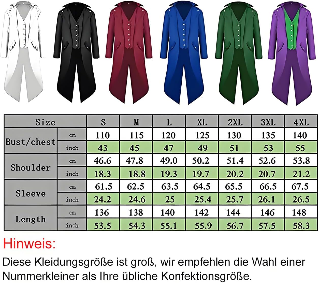 Viktorianische Jacke für Herren, Violett XL