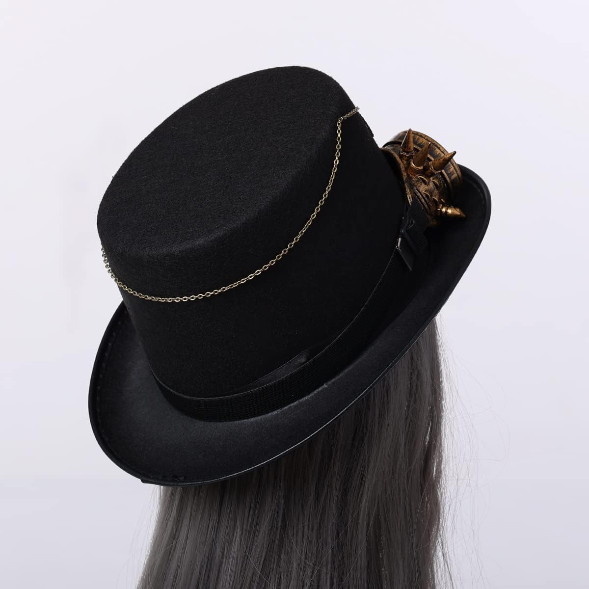 Steampunk Zylinderhut mit Brille, Farbe E M