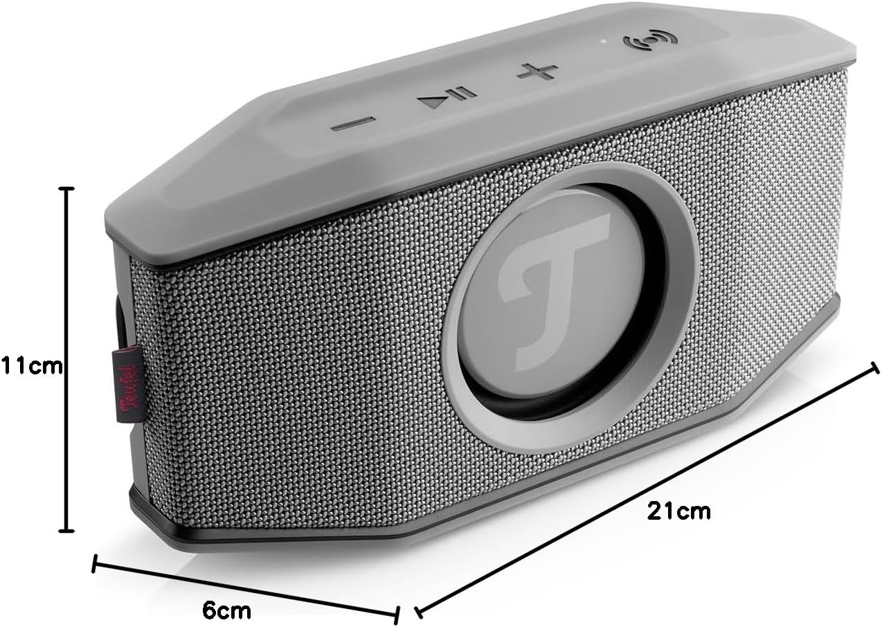 ROCKSTER GO 2 - Bluetooth-Lautsprecher, Grau-Schwarz