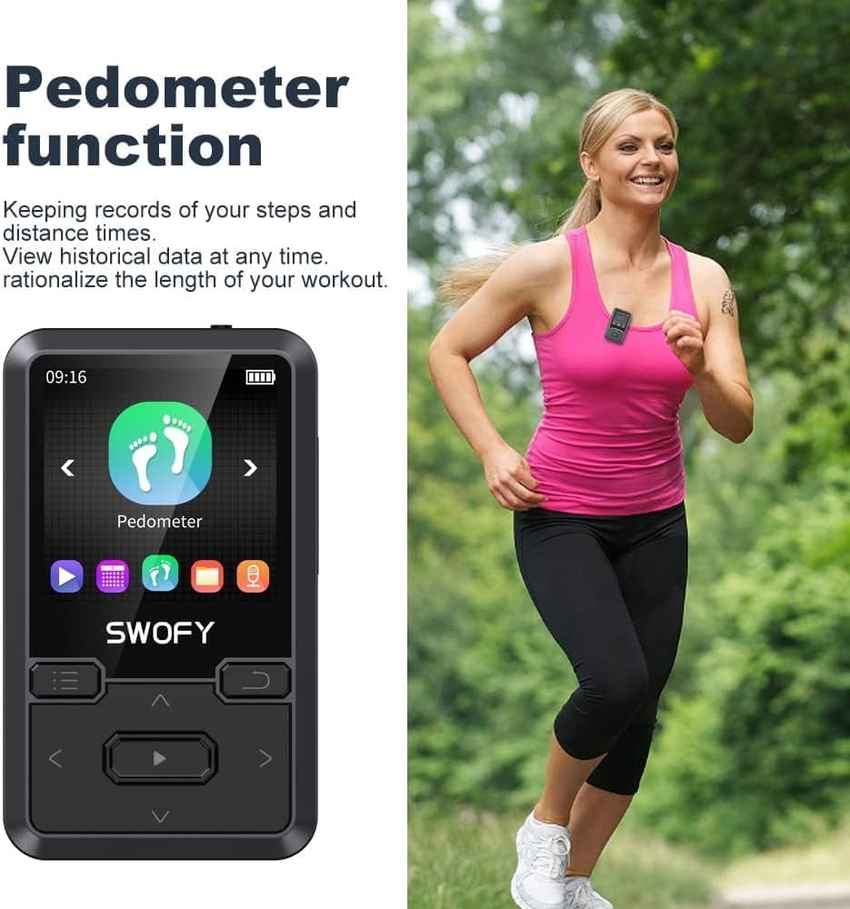 MP3 Player mit Sport Clip, Schwarz-32GB