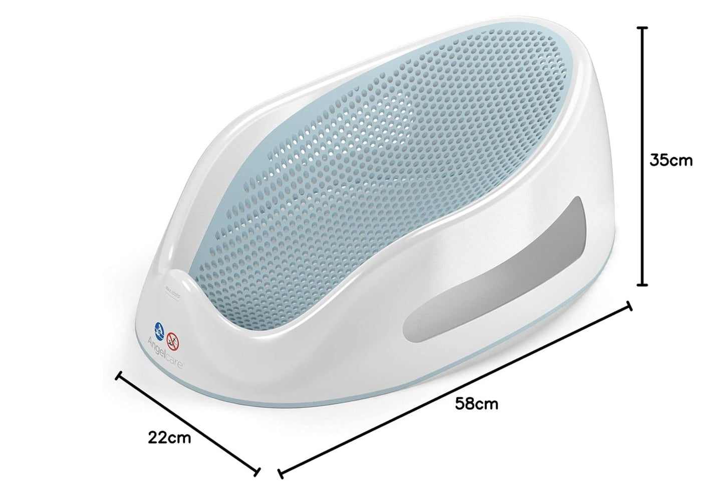 Ergonomischer Badesitz für Badewanne, Blau/Weiss 1 Unit (Pack of 1)