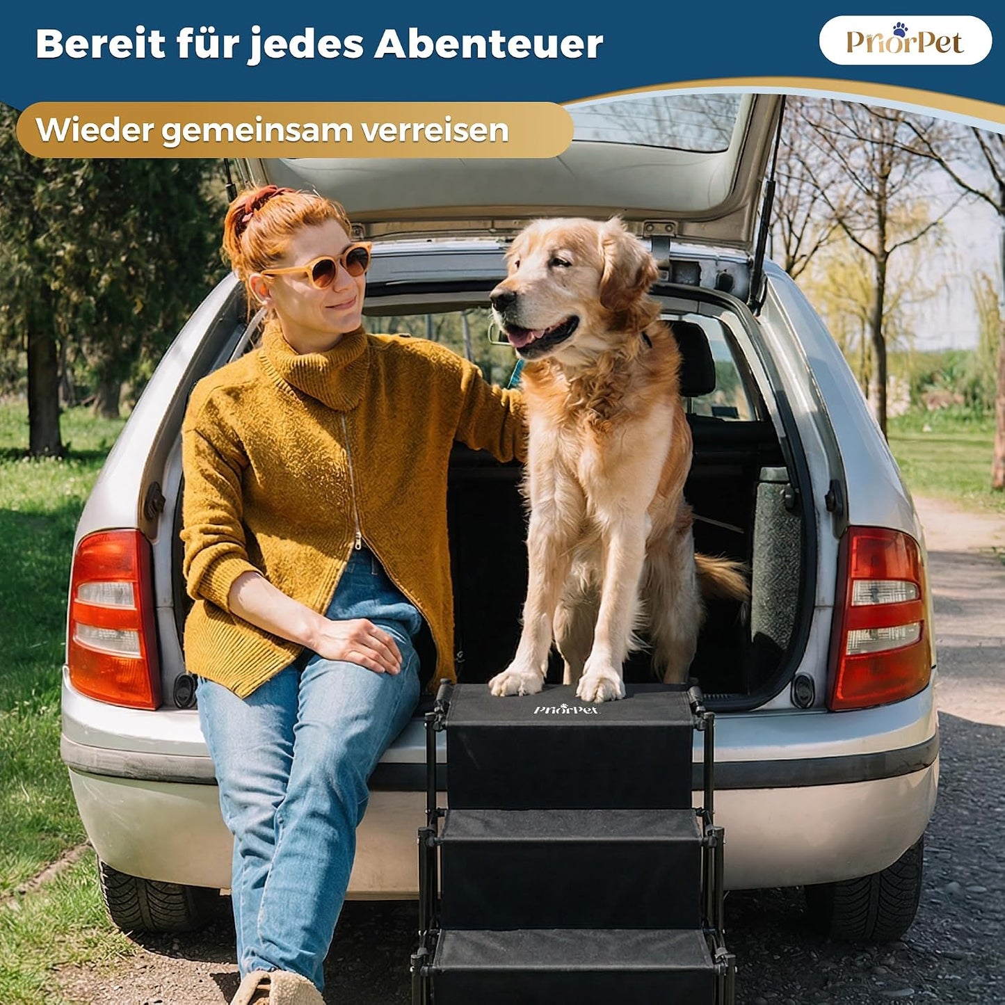 Klappbare Hundetreppe für Autos bis 65 kg, 4