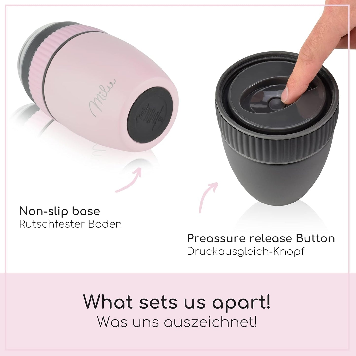 Müslibecher, Rosa|Edelstahl