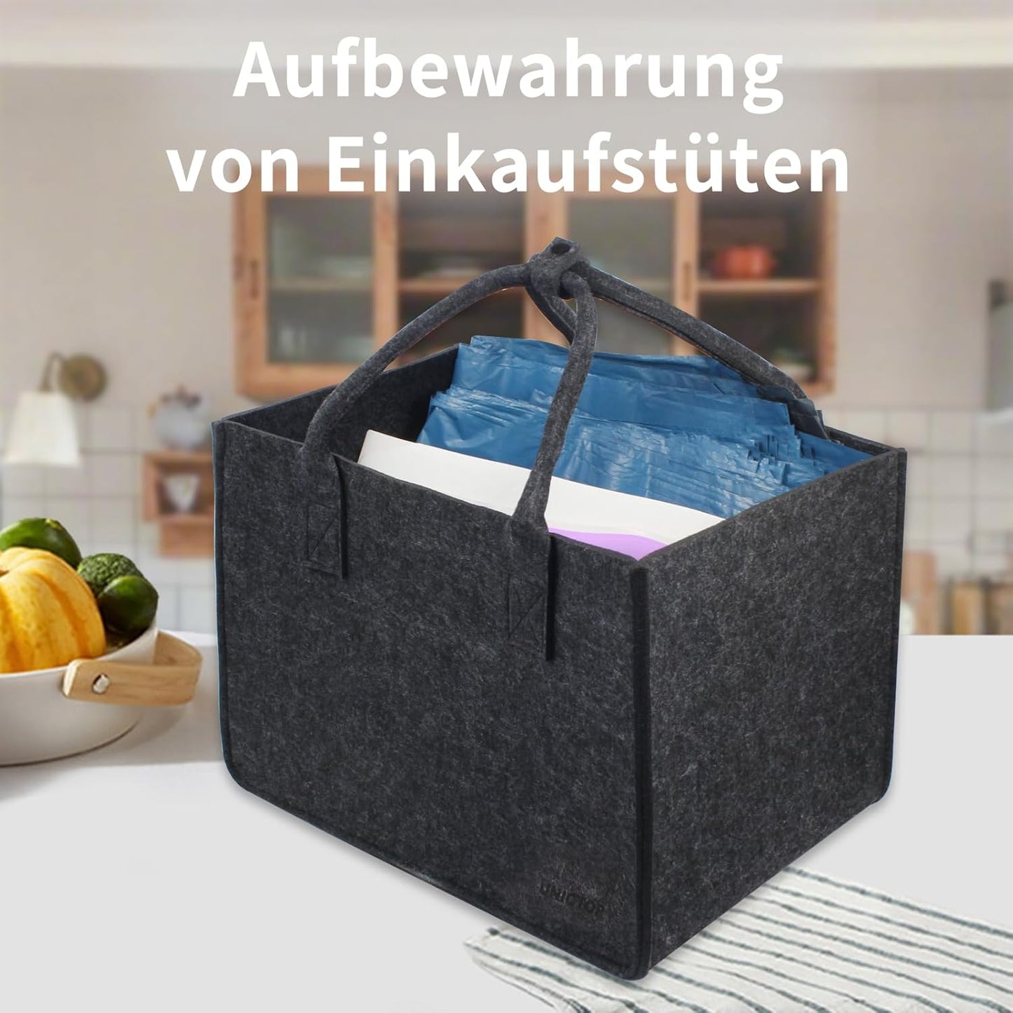 2er Einkaufskorb-Set, faltbar, 30 Liter, Dunkelgrau