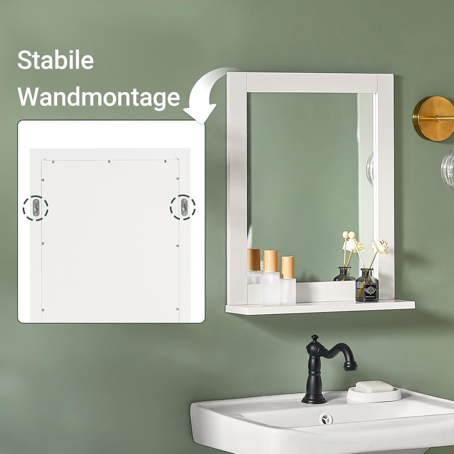 Hängeschrank mit Spiegel und Ablage, FRG129-W