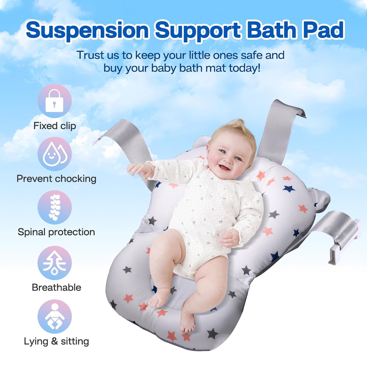 Faltbare Babywanne mit Thermometer, PINK+
