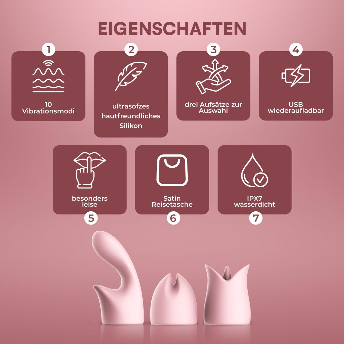 Starker Klitoris-Stimulator Massagestab für Frauen, Pink