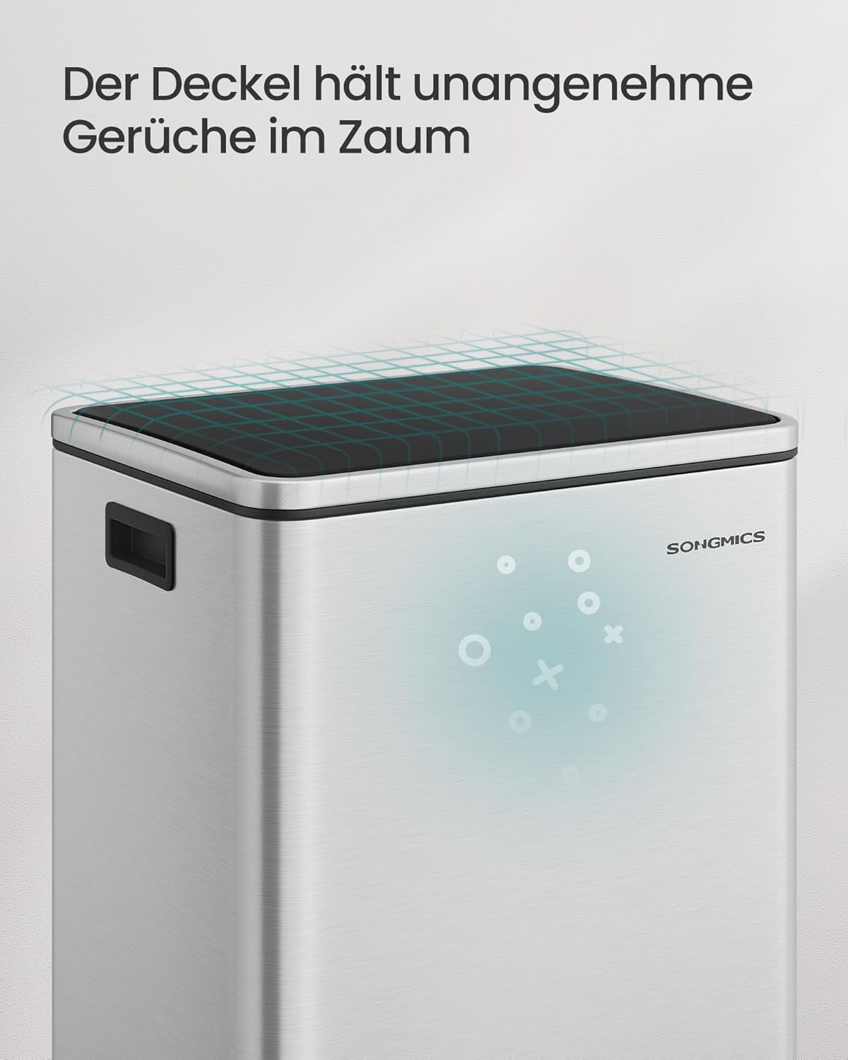 Mülleimer mit Softclose-Funktion, silbern