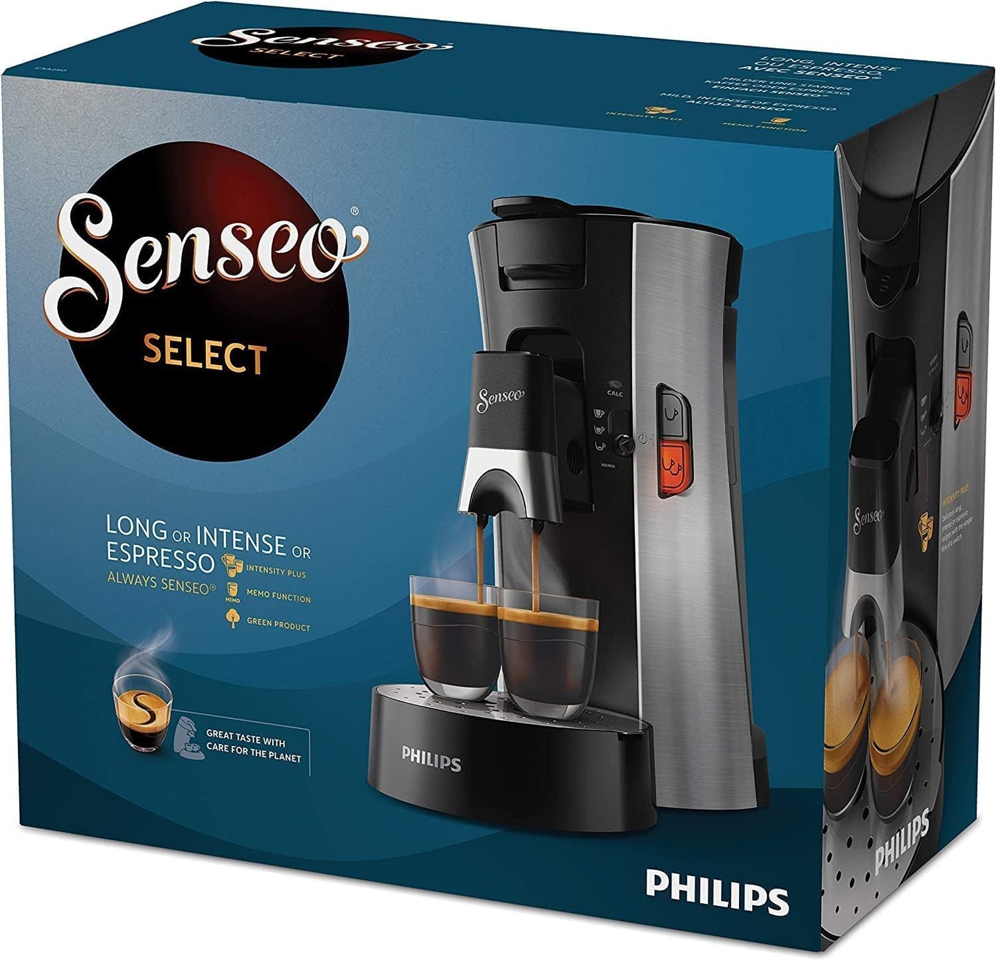 Senseo Select Kaffeepadmaschine, Gebürsteter Stahl