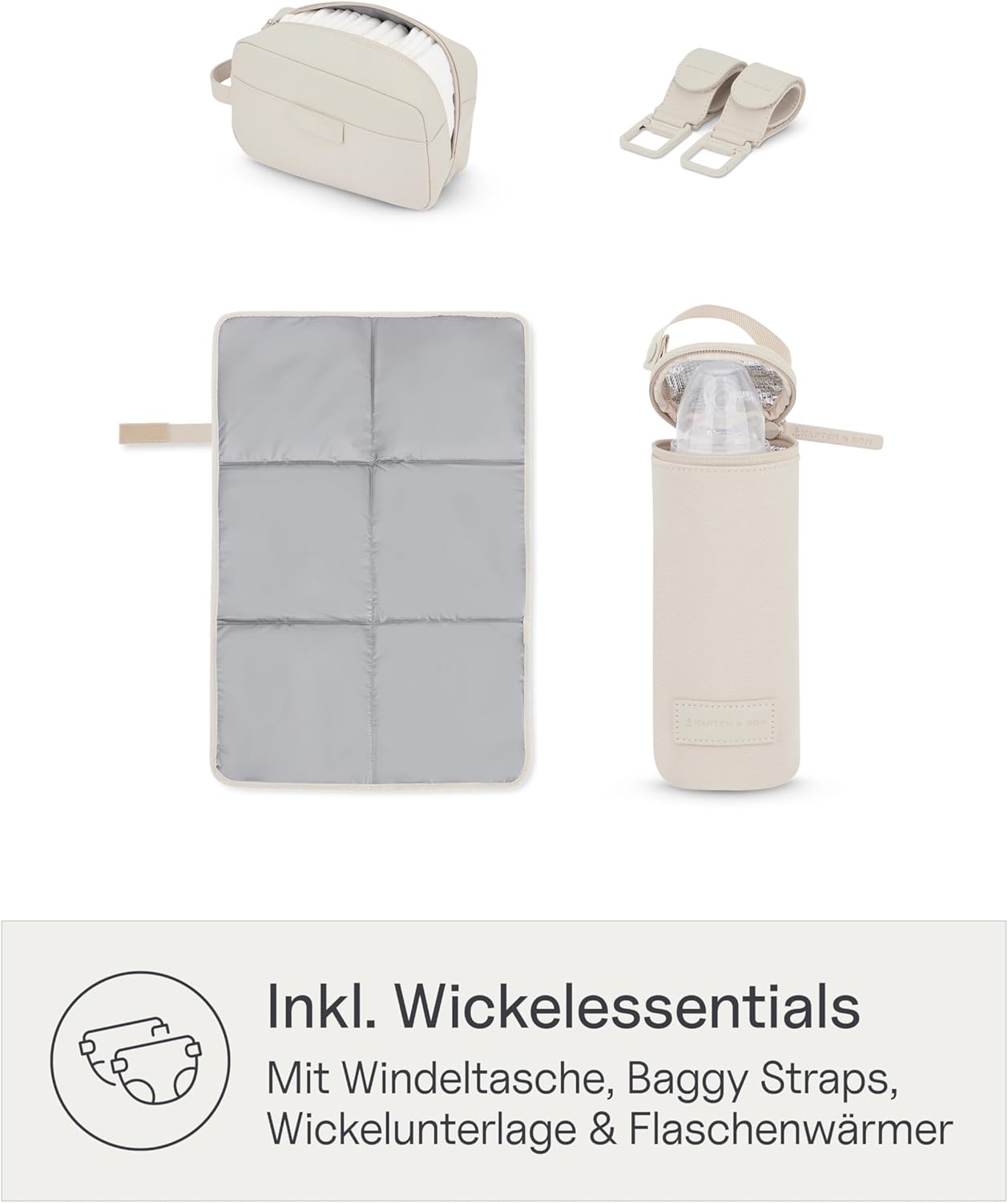 Wickelrucksack & Wickeltasche 2in1 Set (18 L), Sandstone 18 L