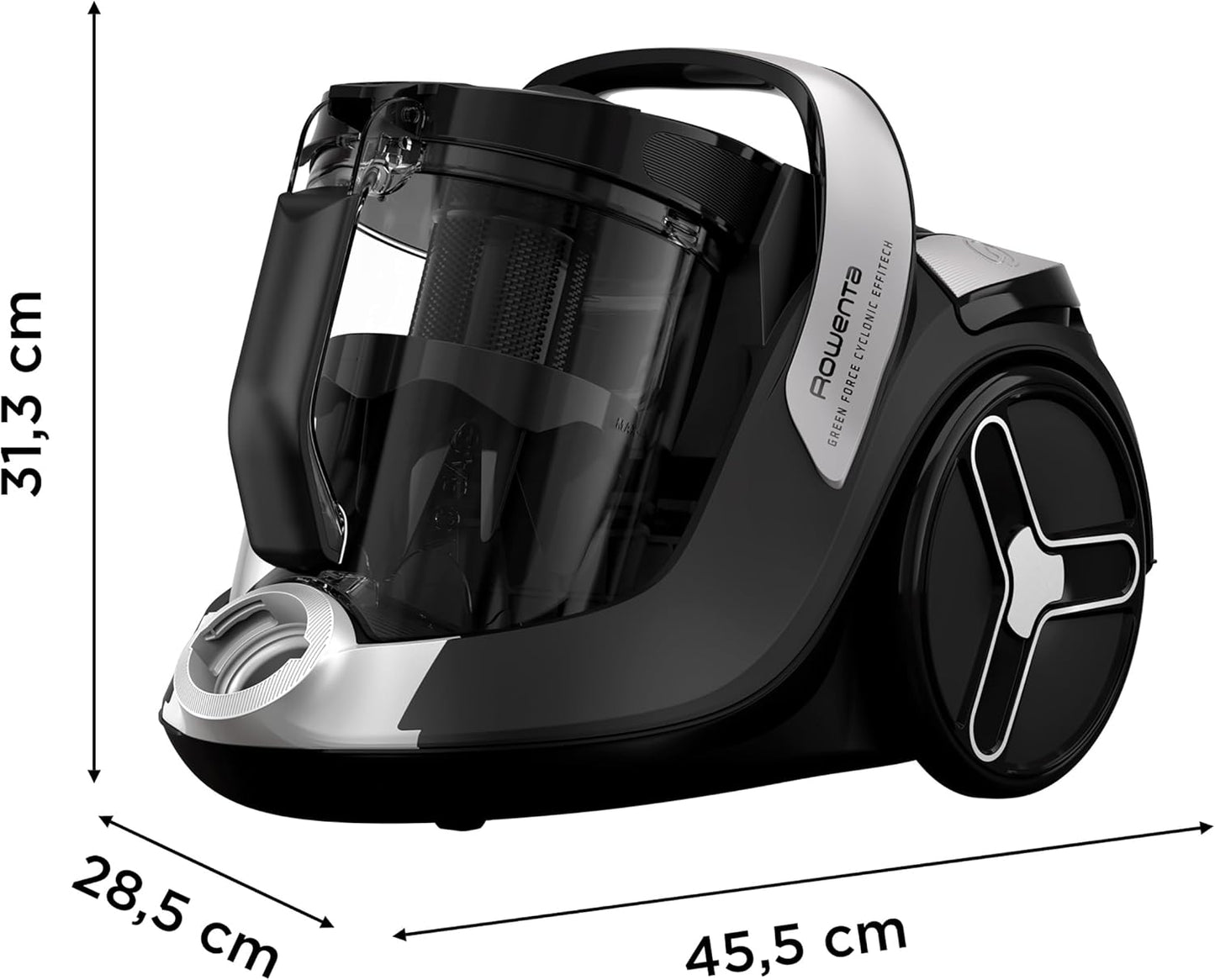 Green Force Cyclonic Staubsauger ohne Beutel, Schwarz-aluminium