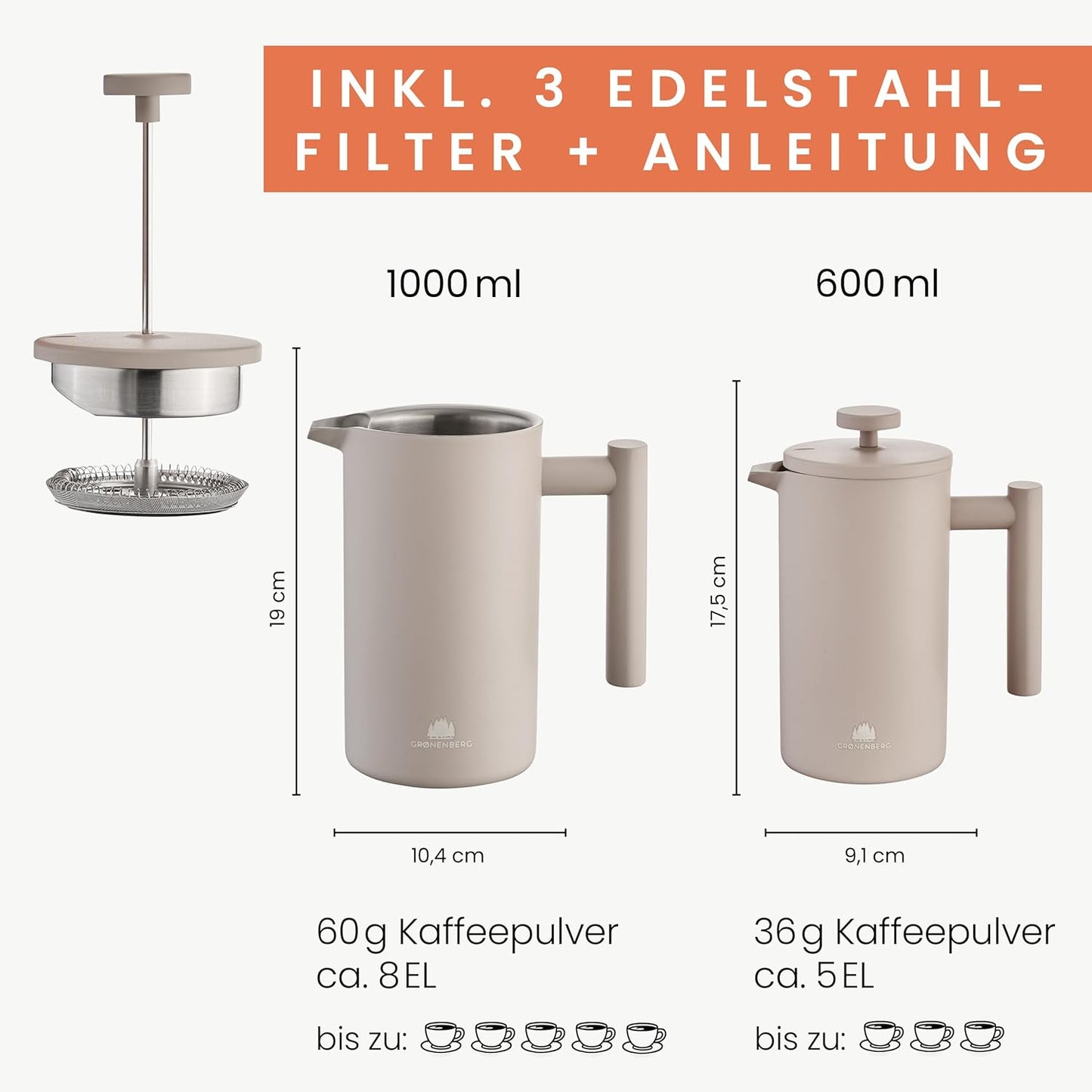 French Press, 600 ml, Earth 600 ml