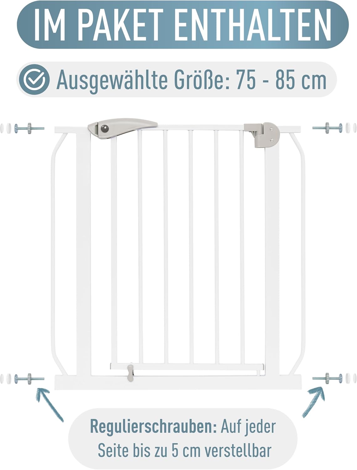 Treppenschutzgitter Berrin, 75 - 85 cm