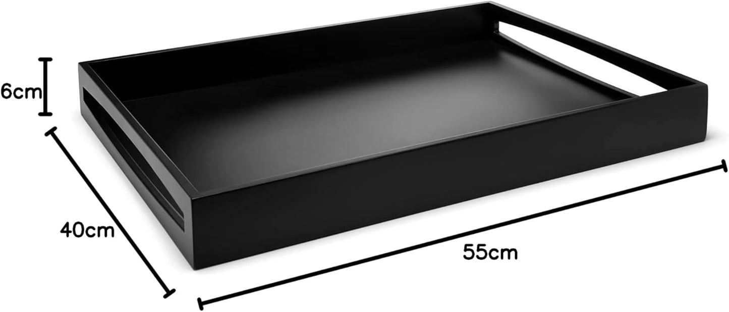 Servier-Tablett, 55 x 40 x 6 cm Schwarz
