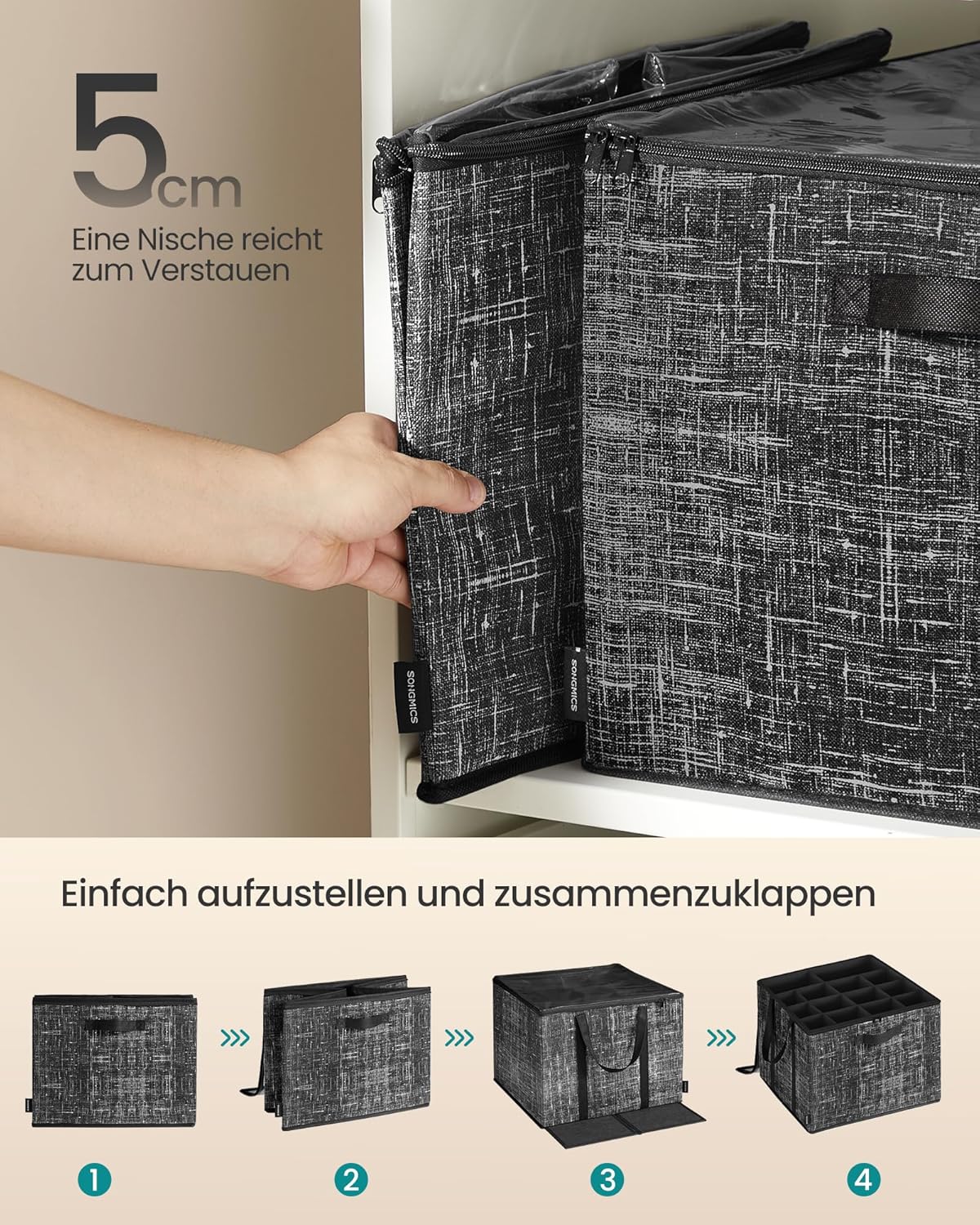 Schuhorganizer, LSP601B01, 1er Set Tintenschwarz