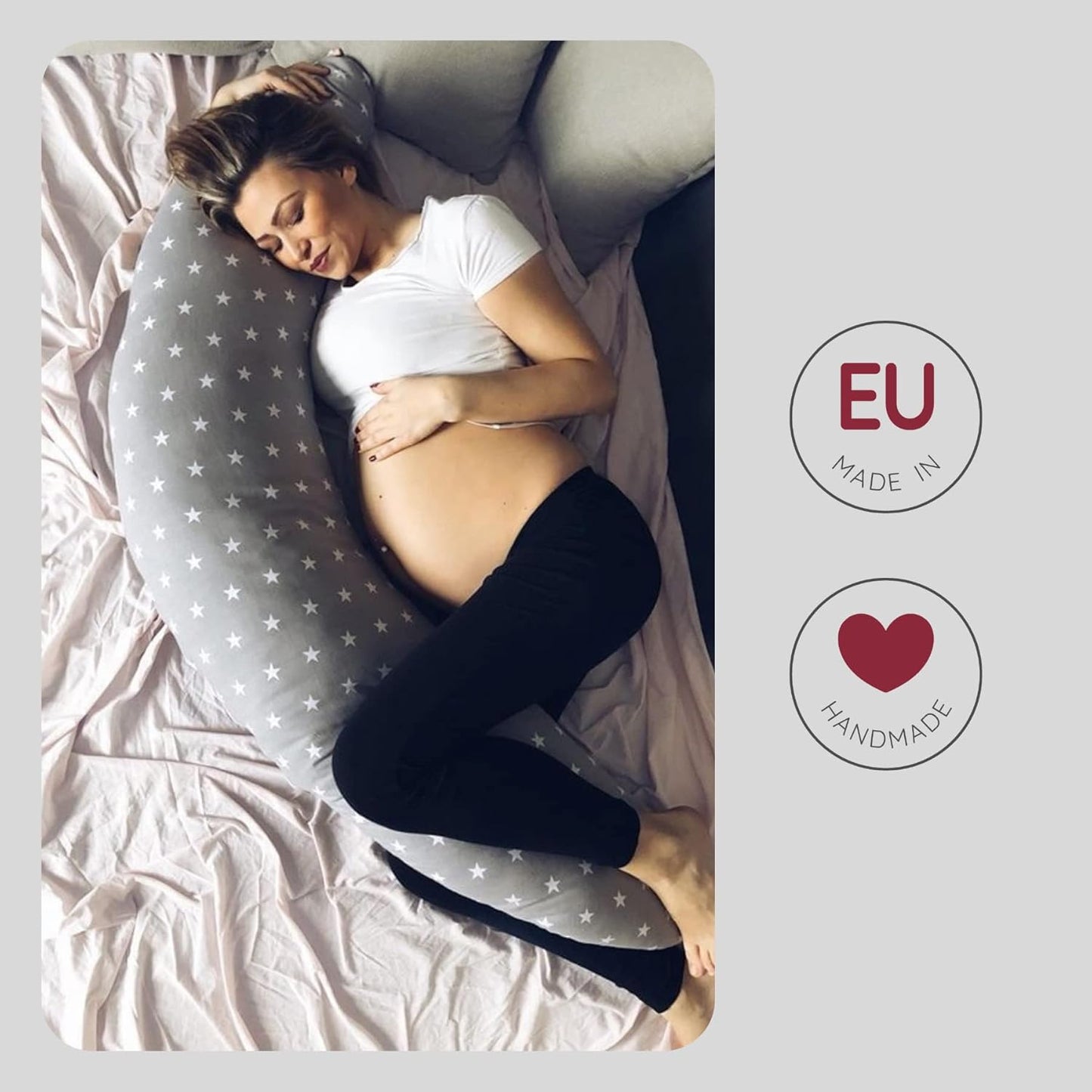 Baby-Lagerungsbezug für Still- und Schwangerschaftskissen XXL, Musselin Graublau Lagerungsbezug