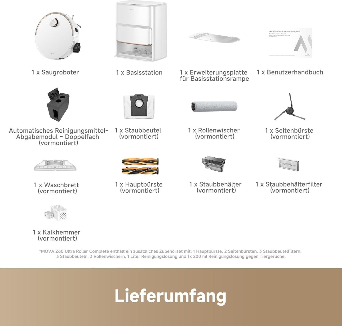 Z60 Ultra Roller Komplett-Saugroboter mit Wischfunktion, Z60 Ultra White