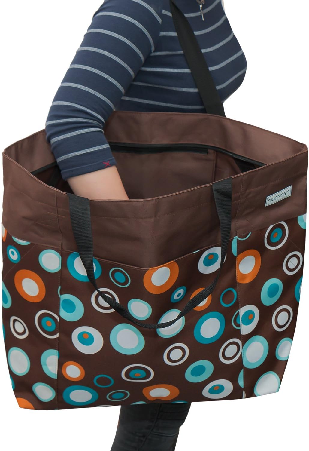 Strandtasche, Braun Hellblau