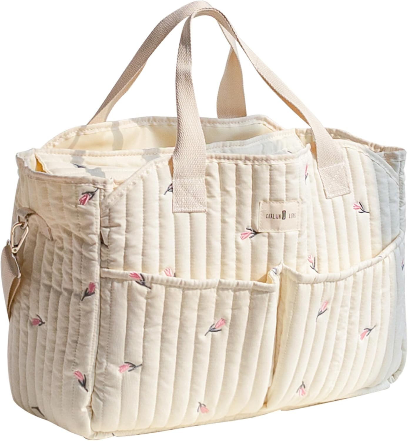 Gesteppte Babytasche, Tulpen
