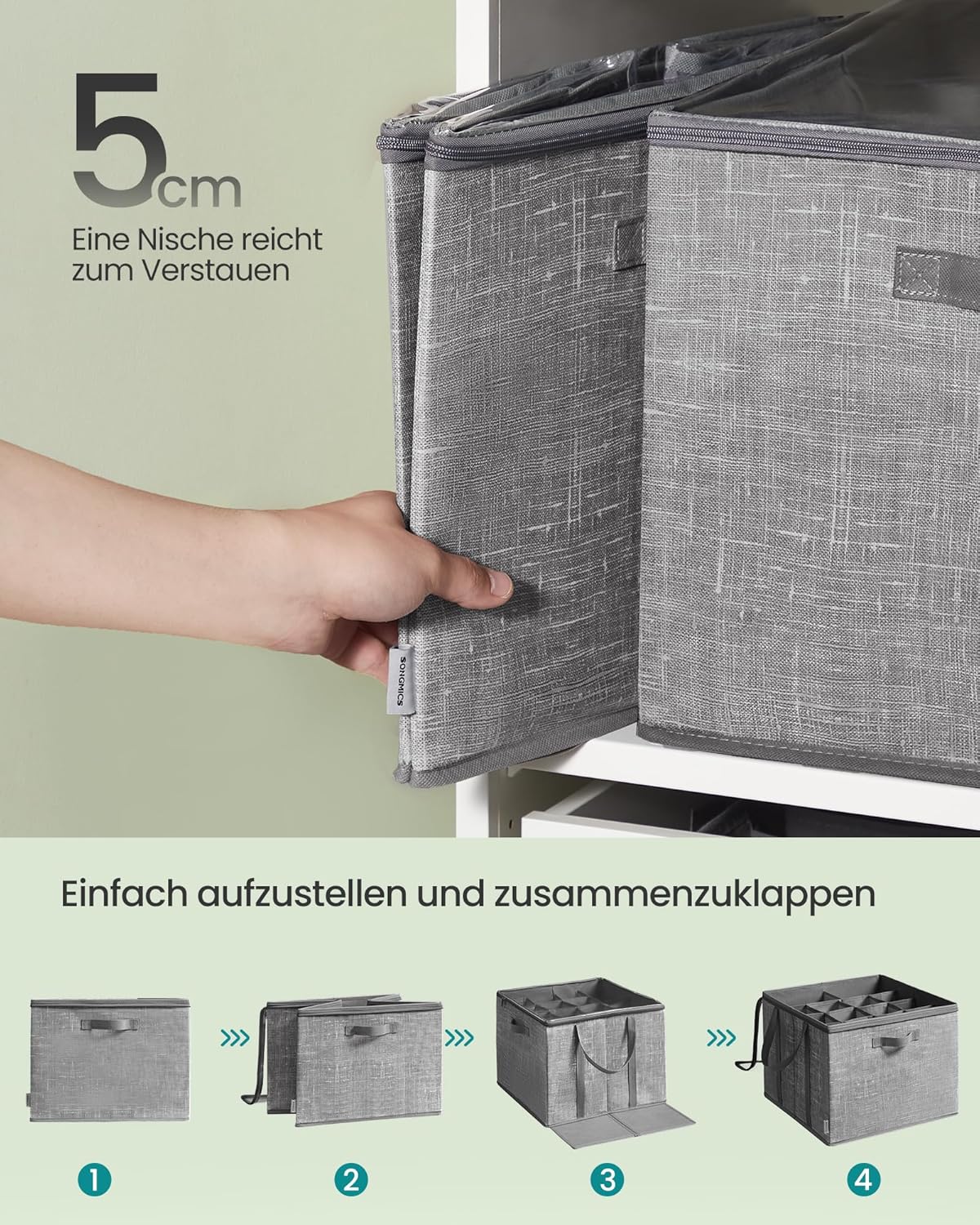 Schuh-Organizer-Set, 2er Set Schilfgrau