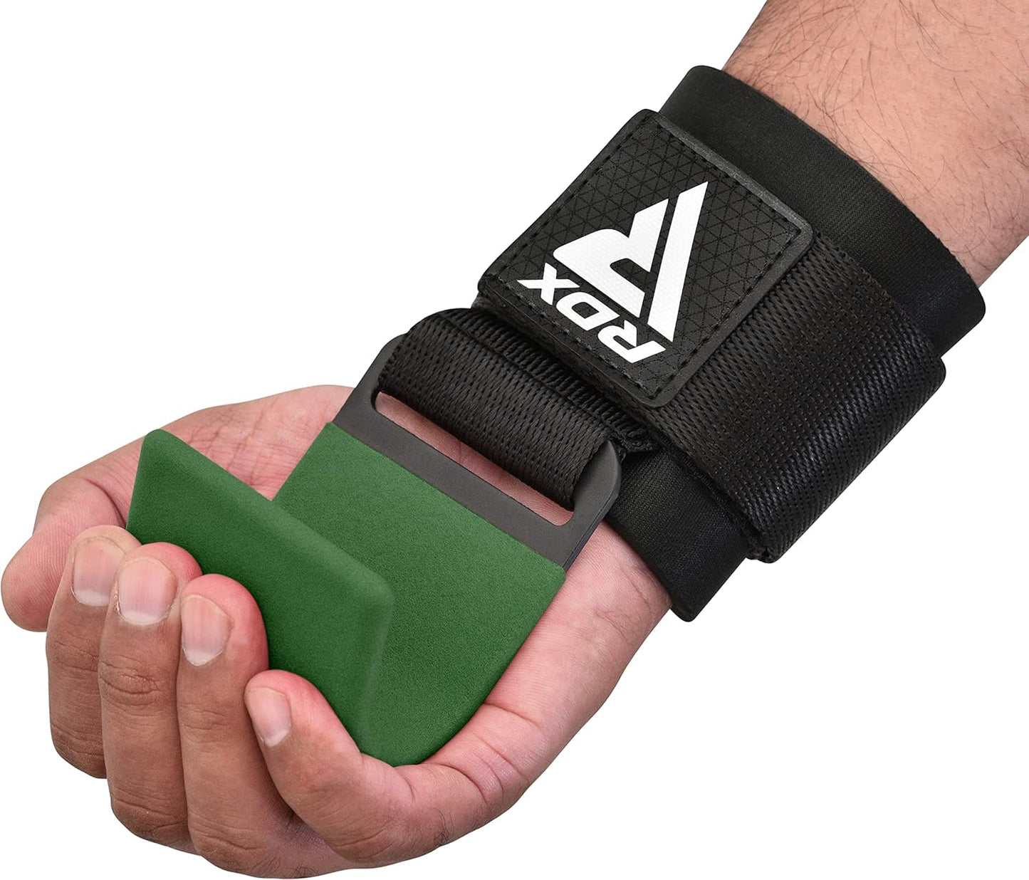 Zughilfen mit Haken für Krafttraining und Bodybuilding, Armeegrün