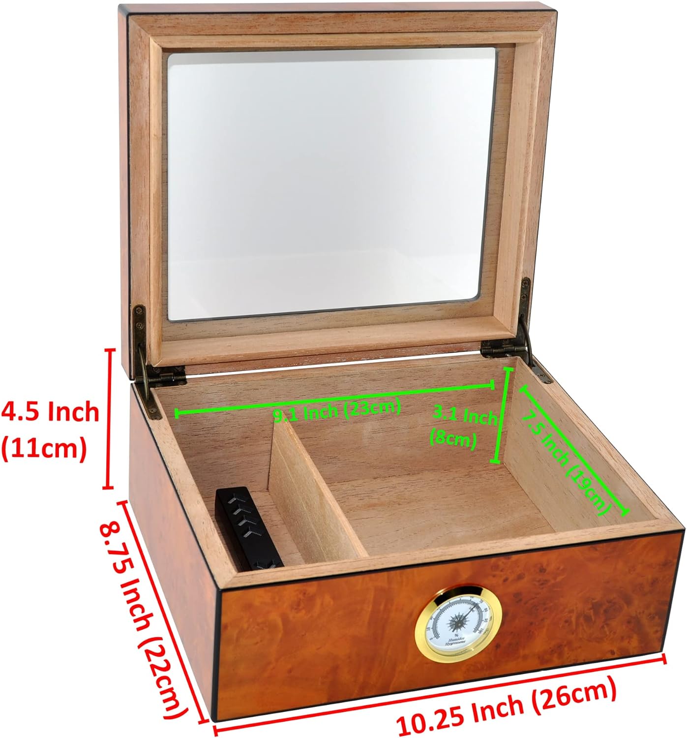 Zigarren Humidor Case, Wurzelholz Blond