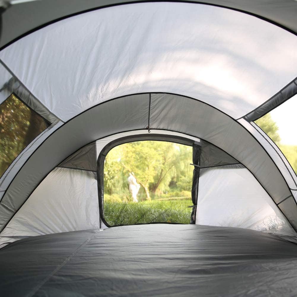 Pop-up Campingzelt für 5-8 Personen, wasserdicht, Weiss & Grau(5-8 Personen)
