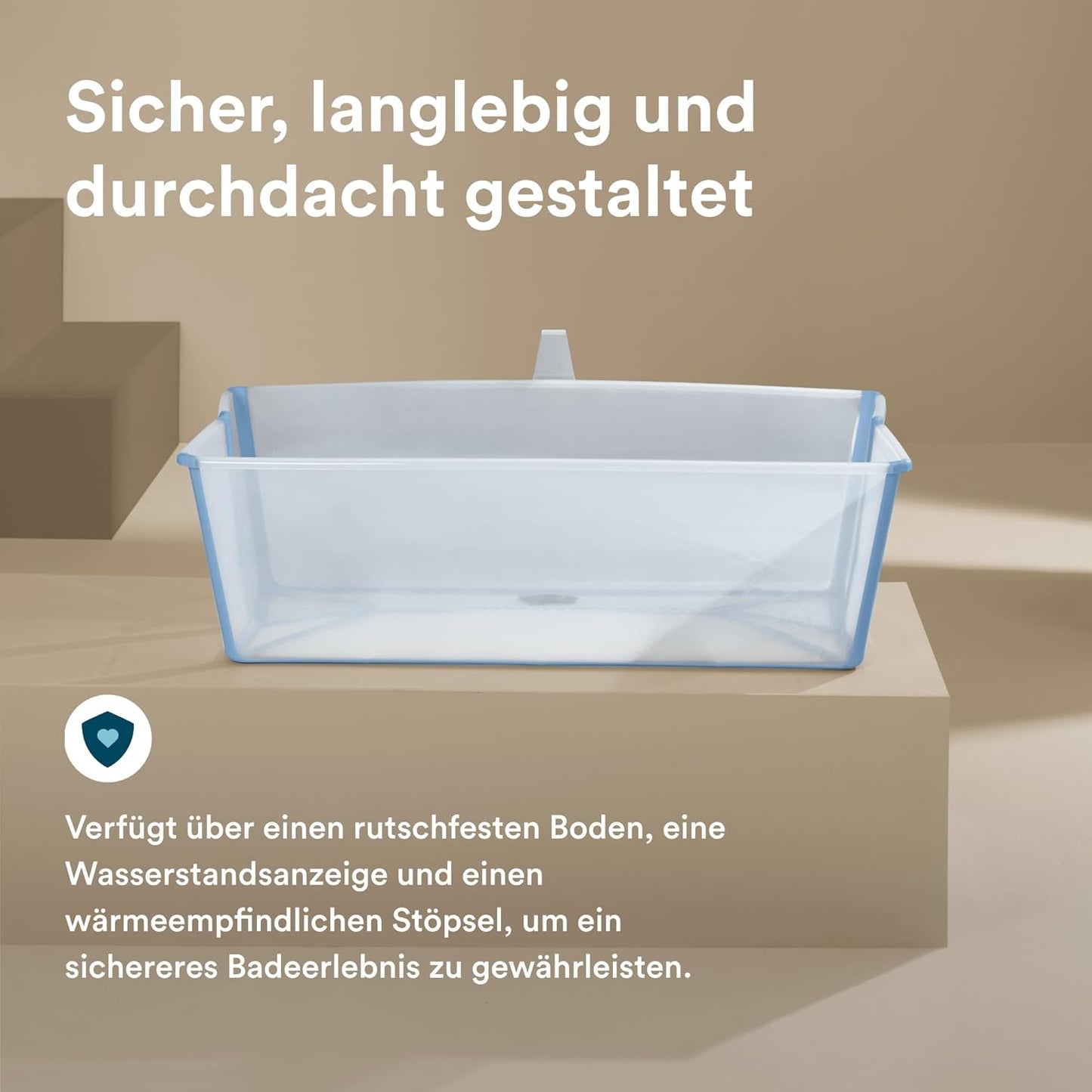 Flexi Bath Faltbare Babybadewanne, X-Large - 80 x 24 x 40 (cm) Ocean Blue