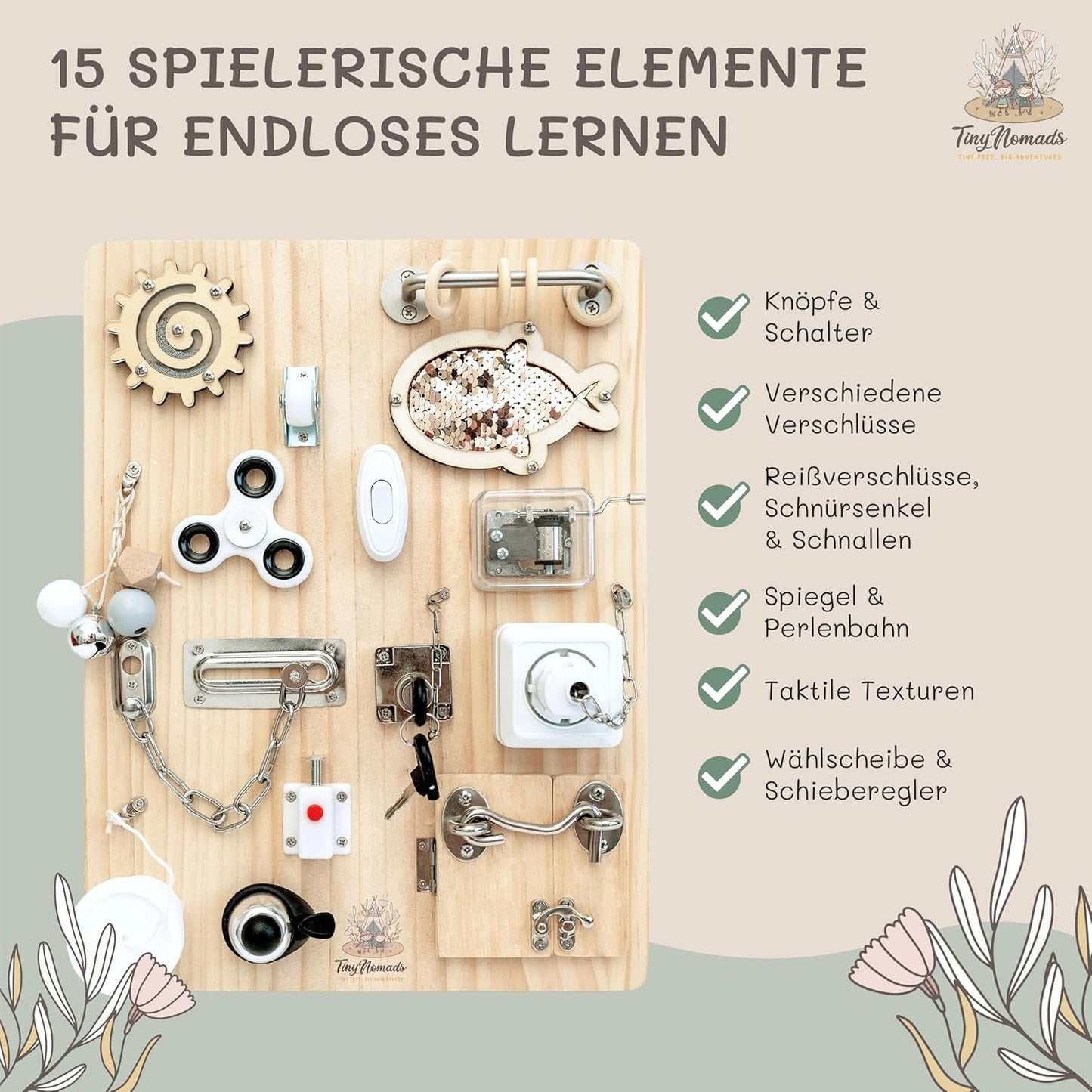 Montessori Motorikbrett für Kleinkinder