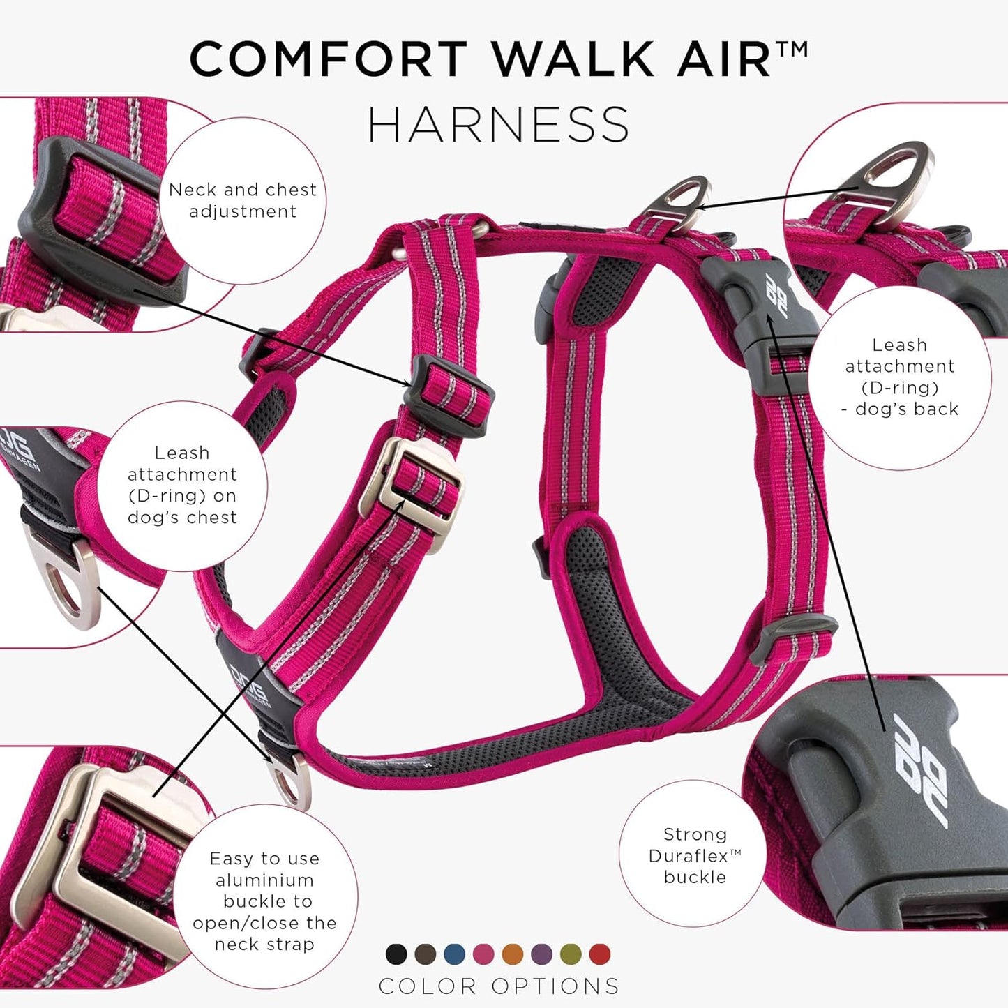 Comfort Walk Air Hundegeschirr, XL / Wild Rose