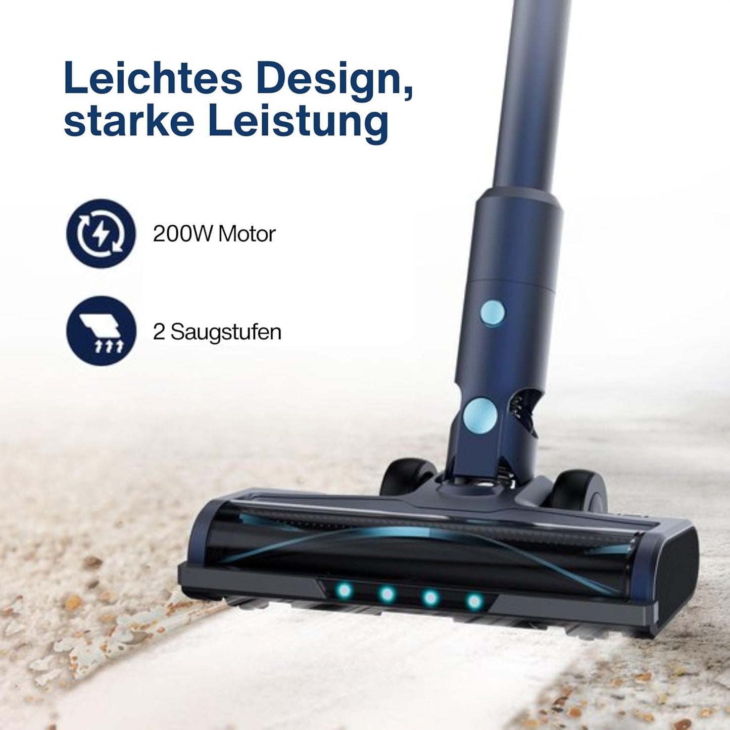 Kabelloser Akku-Stielstaubsauger 200W 22 kPa