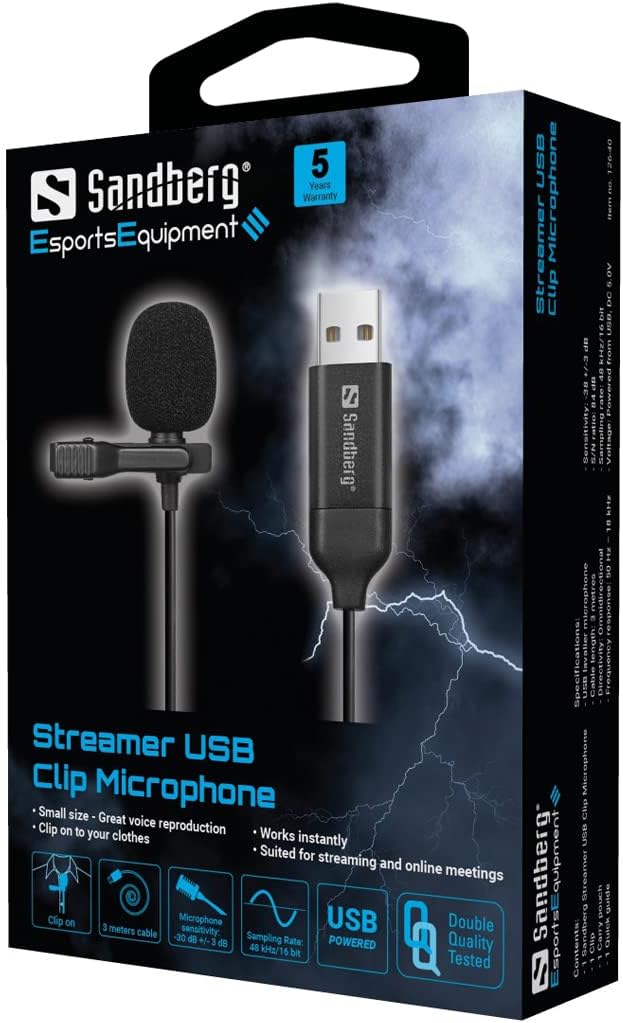 Streamer USB Clip-Mikrofon für Computer & Streaming