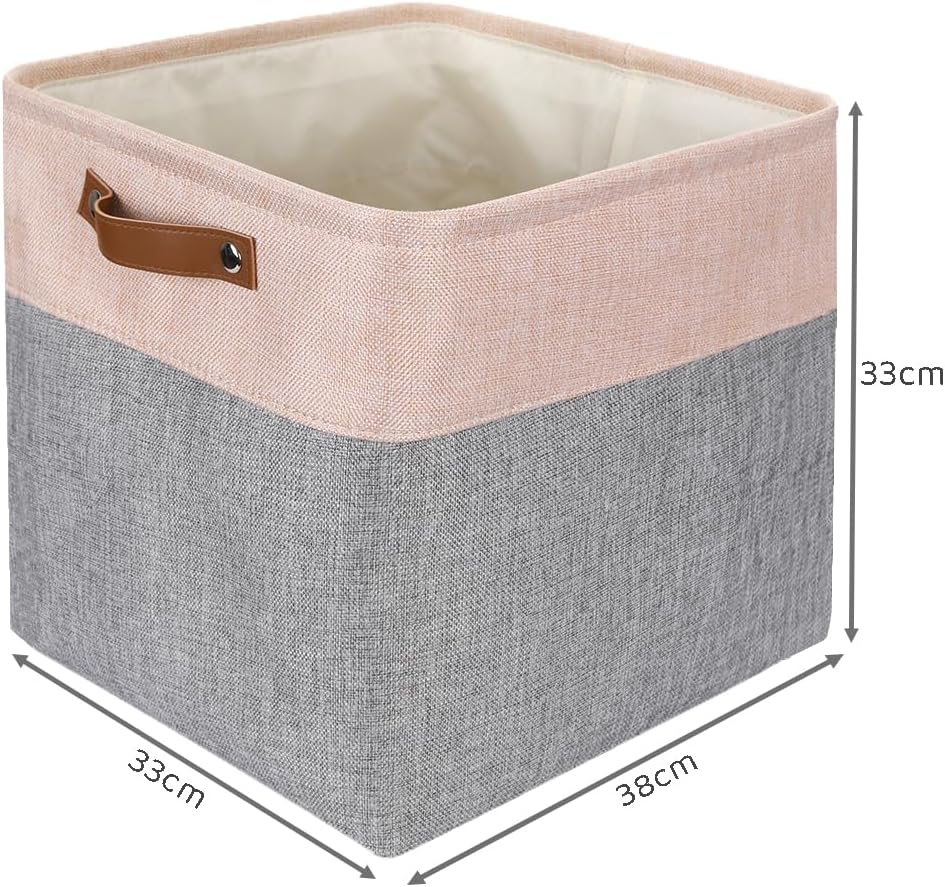 4er-Set Aufbewahrungskörbe für Kallax, 33x38x33cm-4er-Pack Grau Rosa