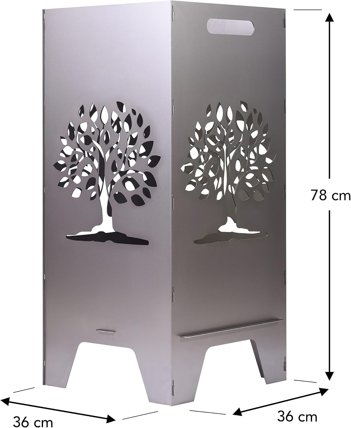 Feuertonne mit Lebensbaummotiv (78cm), 78cm Lebensbaum