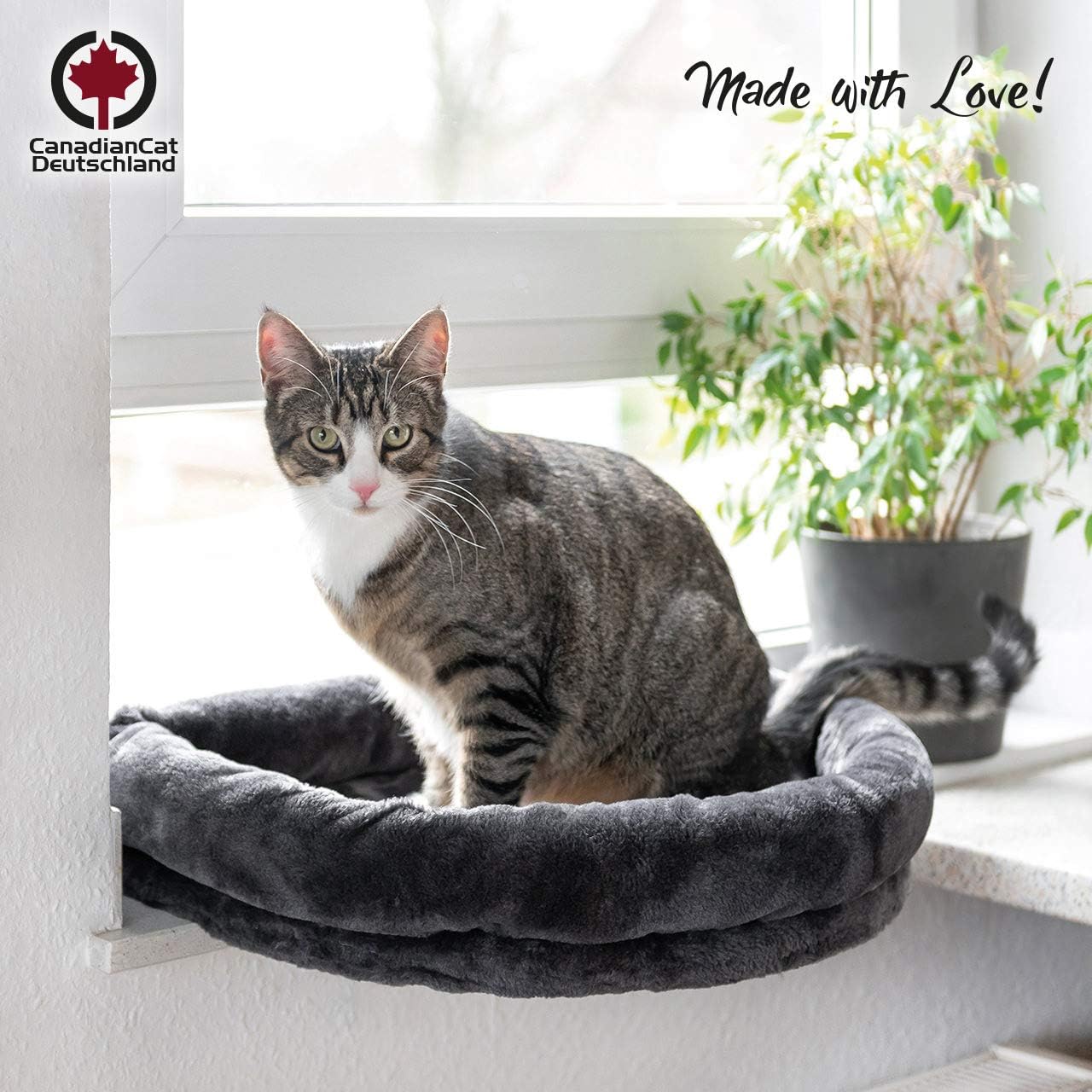 Loveseat Katzenfensterliege, Plüsch, anthrazit