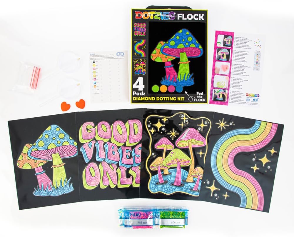 Neon Flock Diamant-Malset für Erwachsene
