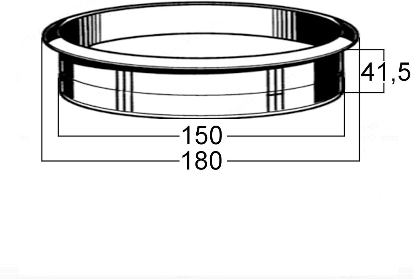 Abfall Einwurfring, 180 x 41,5 mm (Bohrung 150 mm)