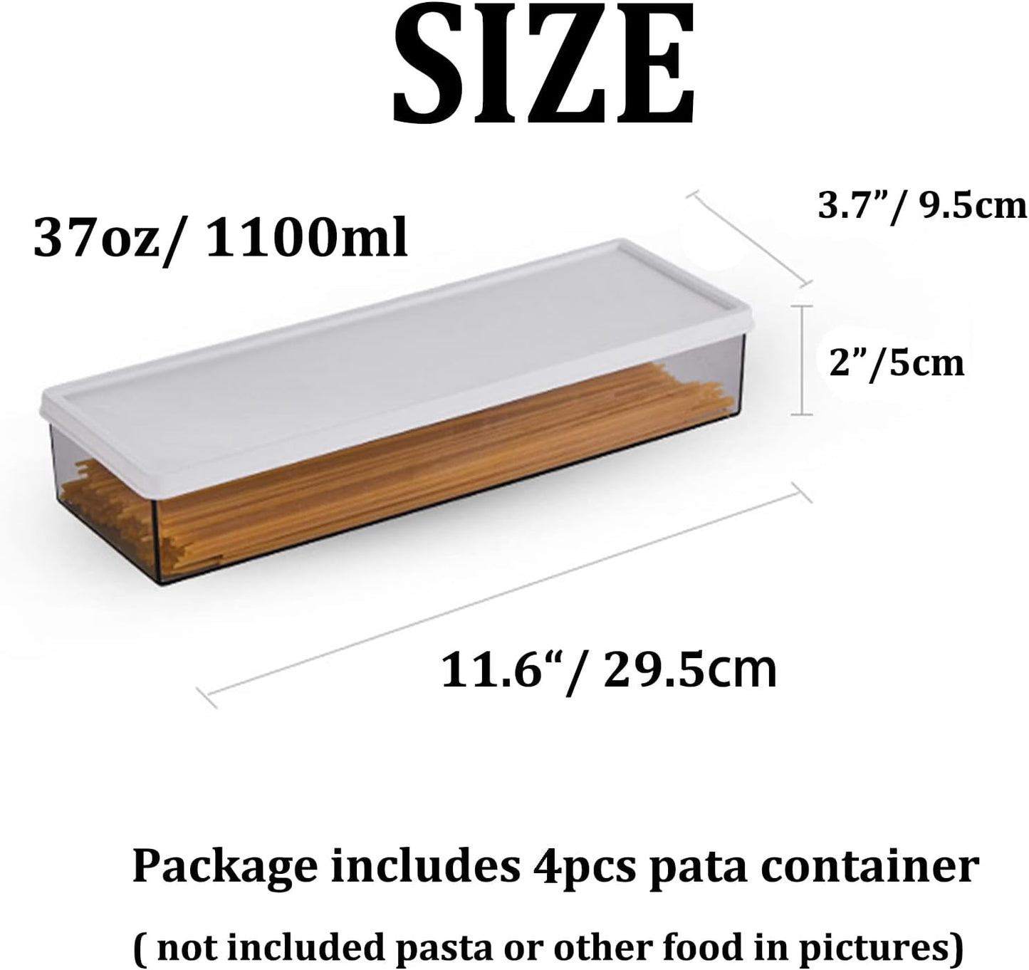 4-teiliges Pastabehälter-Set, stapelbar, 4 Pièces