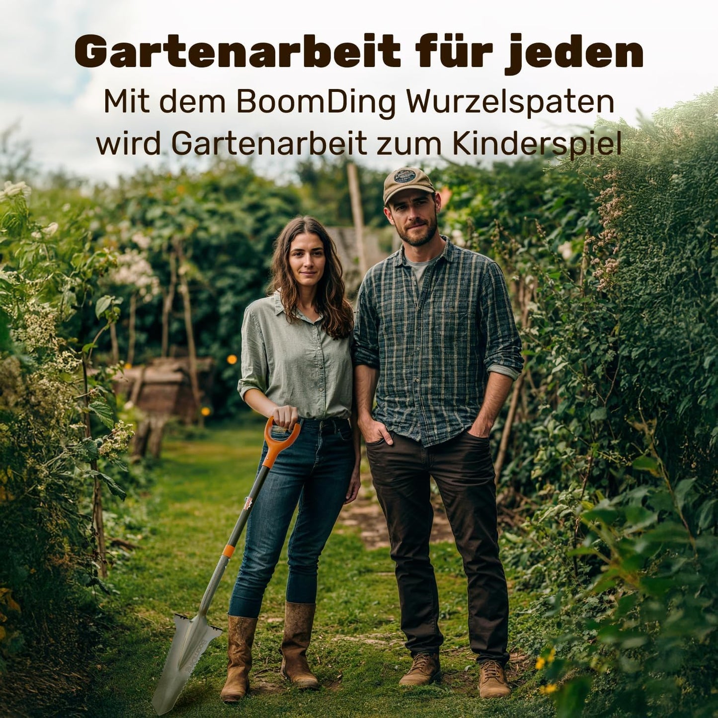 Wurzelspaten mit Wurzelsäge und ergonomischem Griff, Wurzelspaten