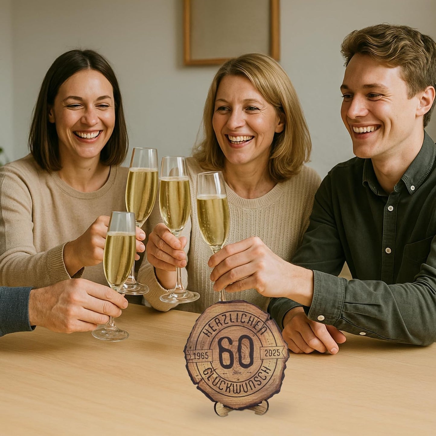 Baumscheibe mit Gravur zum 70. Geburtstag, 70 Jahre XL 30cm